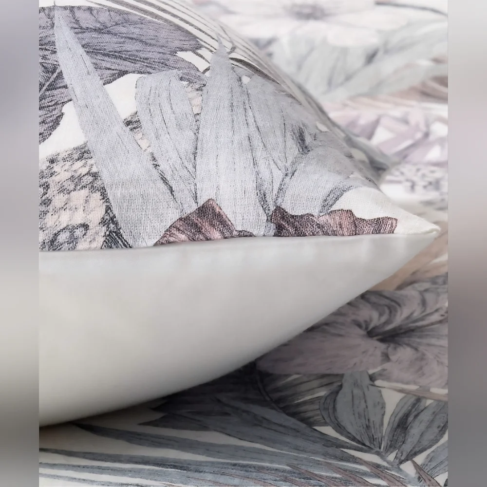 ❤️BUY 2 GET 1 FREE  Eden Off White & Smoked Mauve Linen King & Standard Set